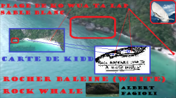 La plage de Ko Wua Ta Lap et le rocher "BALEINE" du capitaine William Kidd et Jenkins William 1699. (Photo aérienne/Gérard Pouillot)