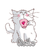 430 - Chat blanc se désaltère - gif animé, blinkie