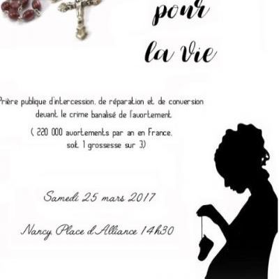 Rosaire pour la vie à Nancy en la fête de l'Annonciation