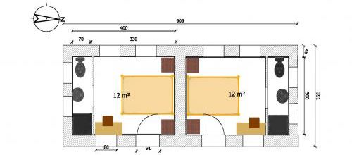 Plan du projet 2016, Voûte Nubienne, 2 pièces