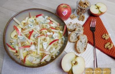Salade d'endives aux pommes, noix et roquefort