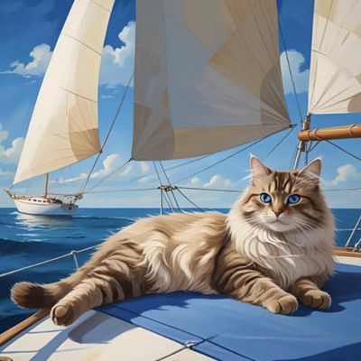 Chat dans les voiles