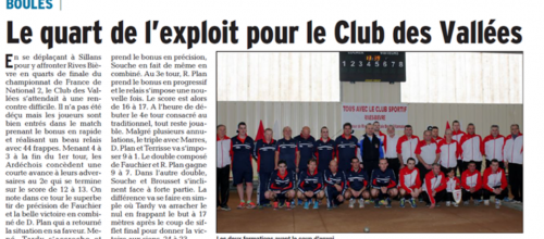 ESB des vallées en Demi Finale Contre Mitry - Mory 77 : a AUBENAS LE 5 MARS 2016 14H