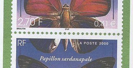 Papillon sardanapale - 2000 - n° 3332 - série "Nature de France"