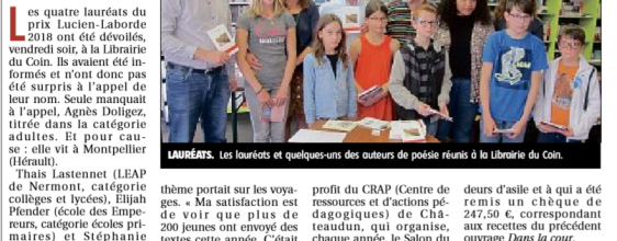 Sortie du livre du Prix Lucien Laborde 2018