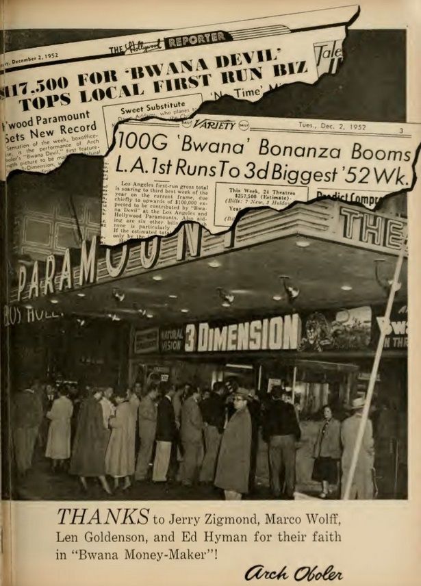 BWANA DEVIL BOX OFFICE USA 1952