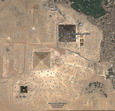 Les pyramides d'Egypte et le Sphinx. (Photo Google Earth)(Albert  Fagioli)
