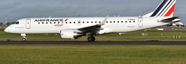 L'Embraer 190, dans la nouvelle livrée d'Air France Hop (2019)