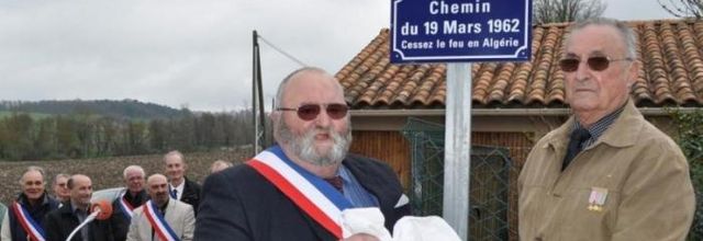 Cressac-Saint-Genis (Charente)  Un chemin du 19-Mars-1962 inauguré *** Un petit sujet destiné au maire de Béziers...