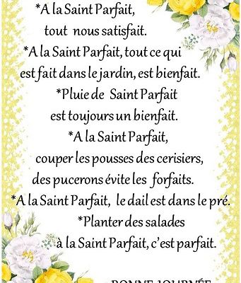 Dictons et Fête du Jour Parfait  + grille prénom   !