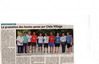 Le Dauphiné Libéré : la Promotion des boules passe par Ciela Vacance 