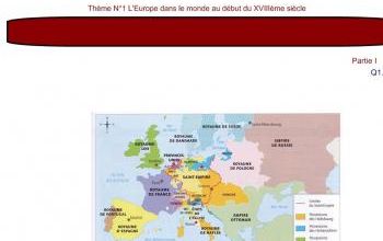 Hist Thème 1 - L'EUROPE DANS LE MONDE AU DÉBUT DU XVIIIe SIÈCLE
