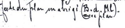 Les initiales retranscrites sur le contrat de 1925.