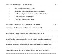 Evaluations de grammaire