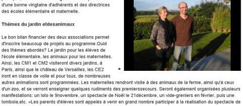 LE TÉLÉGRAMME - 06/10/2012 - École publique. Des animations à foison durant l'année.