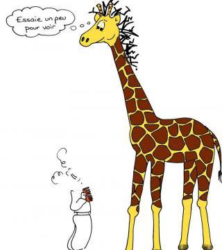La girafe et le ver de terre.