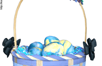 Tube de panier bleu à œufs de Pâques