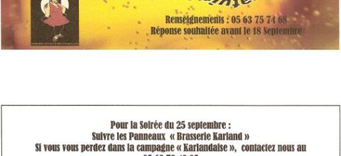 Info : La Karland en fête, samedi 25 septembre... à Algans !