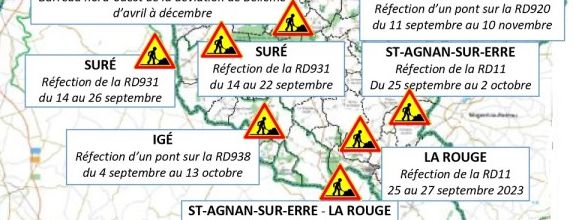 Travaux sur les routes departementales du canton