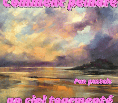 Dessin et peinture - vidéo 4346 : Comment peindre un ciel tourmenté sur 2 supports papier pour pastels ? - Pan pastels et pastels tendres.