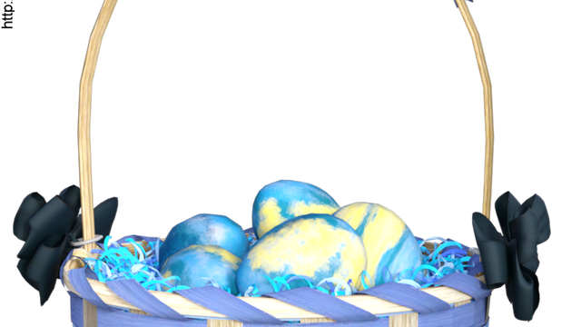 Tube de panier bleu à œufs de Pâques