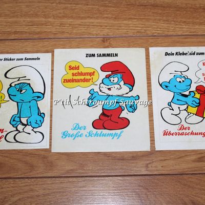 Grands autocollants rectangulaires avec bulle de discussion Schtroumpf