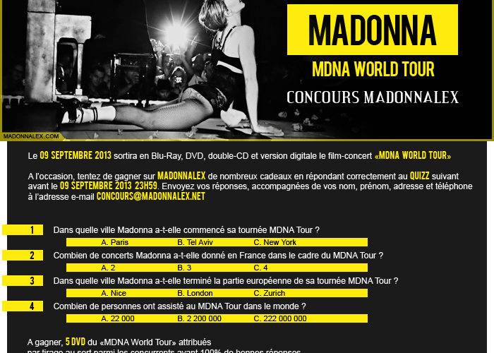 MDNA World Tour - Le Concours Madonnalex