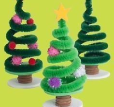 Idée pinterest : des sapins en cure-pipe