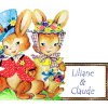 525 - couple de Pâques, lapins signature, gif animé, blinkie