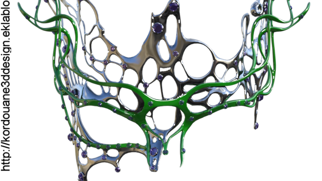 Masque de carnaval vert et argent (tube-image)