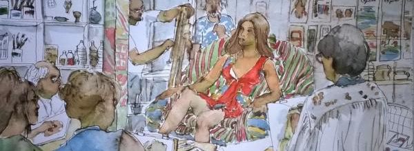 Jeudi - Un coup d'œil dans le rétro : Scène d'atelier "La robe rouge"