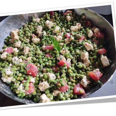 Salade petits pois/feta/menthe