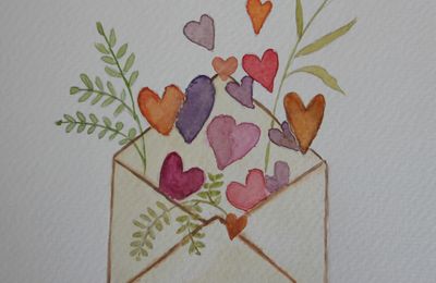Aquarelle / Message d'amour