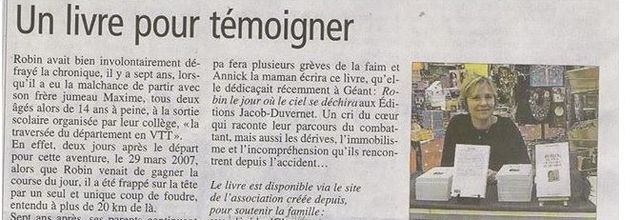 DEDICACE LIVRE "ROBIN LE JOUR OU LE CIEL SE DECHIRA"