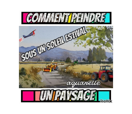 Dessin et peinture - vidéo 3855 : Comment peindre un paysage sous un ciel de plomb estival ? - aquarelle.