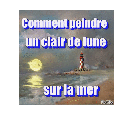 Dessin et peinture - vidéo 4488 : Comment peindre le reflet de la lune sur la mer ? - huile, acrylique.