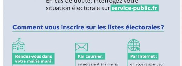 Inscriptions sur les listes électorales avant le 4 mai 