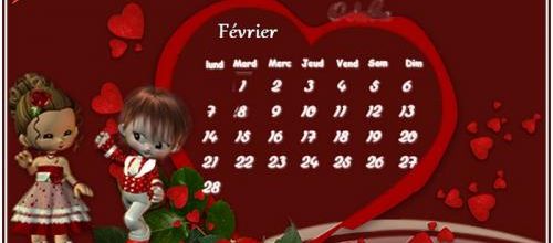 Calendrier de février .
