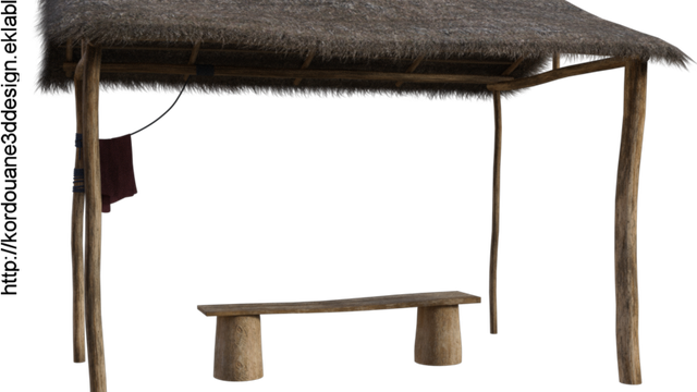 Tube de hutte en bois (image-render)