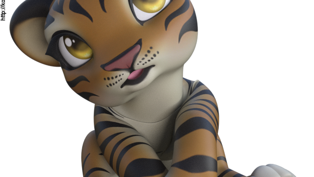 Tube adorable tigre (render-image)