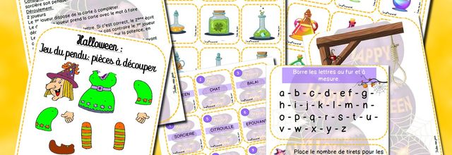 Jeu du pendu: vocabulaire d'Halloween