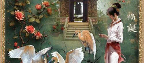 Vol d'oiseaux asiatiques .