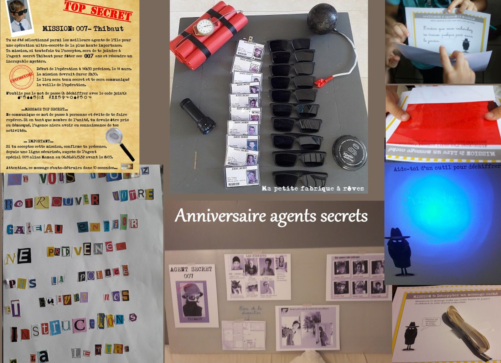 Organiser un anniversaire agent secret, espion, les missions, les codes, les énigmes, gratuit à imprimer