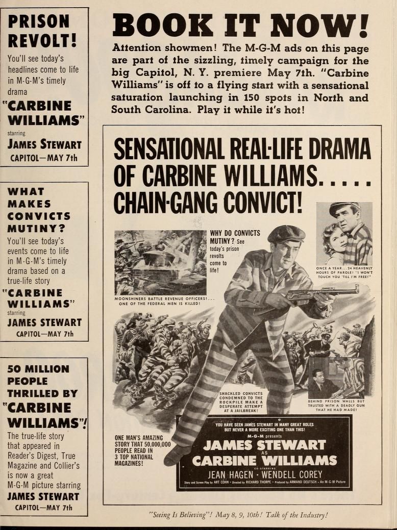 CARBINE WILLIAMS BOX OFFICE USA 1952