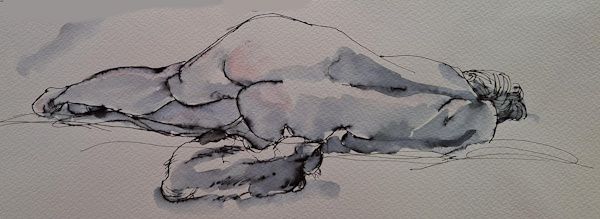 Vendredi - Deux poses couchées et le chat.