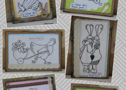 Pâques / Cartes brodées