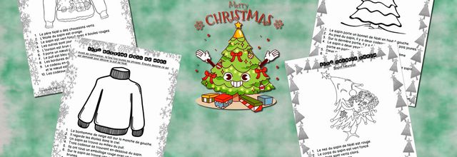 Lis Colorie dessine pull de Noël et sapin