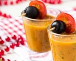Gaspacho de carottes au cumin en verrines