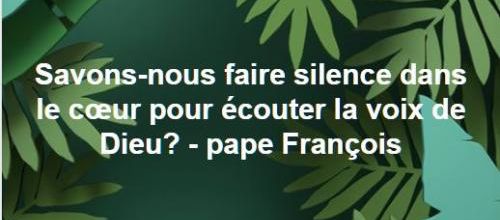 Tweet Pape François - Savons-nous faire silence...