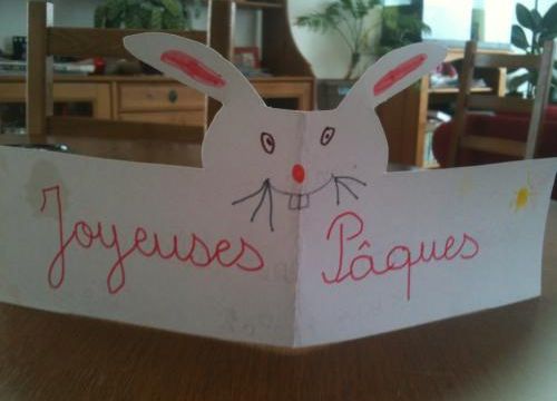 * bricolage: carte de pâques lapin